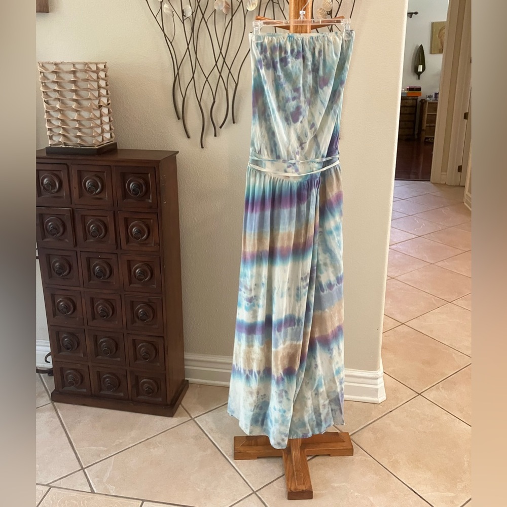 Gypsy 05 silk tie dye maxi dress strapless